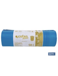 BOLSA DE BASURA AUTOCIERRE PERFUMADA 70 x70 CM G.120 COLOR AZUL10 UDS 50l 2
