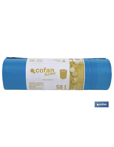 BOLSA DE BASURA AUTOCIERRE PERFUMADA 70 x70 CM G.120 COLOR AZUL10 UDS 50l
