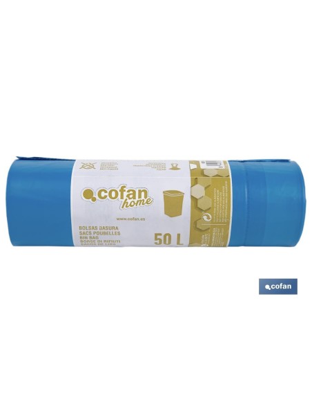 BOLSA DE BASURA AUTOCIERRE PERFUMADA 70 x70 CM G.120 COLOR AZUL10 UDS 50l