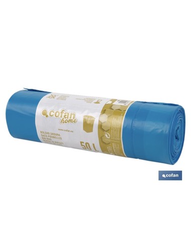 BOLSA DE BASURA AUTOCIERRE PERFUMADA 70 x70 CM G.120 COLOR AZUL10 UDS 50l