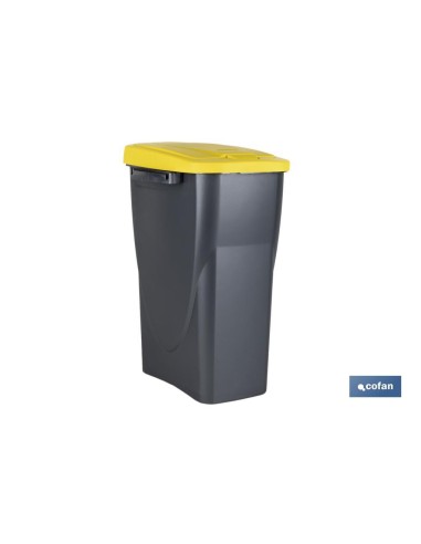 CUBO DE BASURA PARA RECICLAR 15 LITROS COLOR AMARILLO 20 X 31 X 42 CM