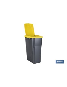 CUBO DE BASURA PARA RECICLAR 15 LITROS COLOR AMARILLO 20 X 31 X 42 CM 2
