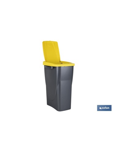 CUBO DE BASURA PARA RECICLAR 15 LITROS COLOR AMARILLO 20 X 31 X 42 CM