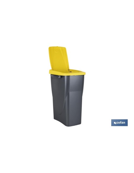CUBO DE BASURA PARA RECICLAR 15 LITROS COLOR AMARILLO 20 X 31 X 42 CM