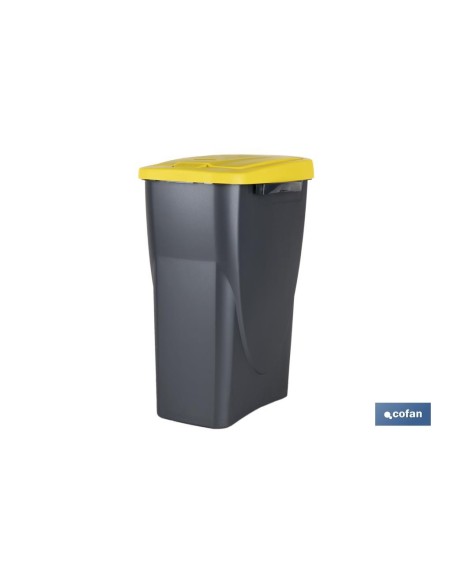 CUBO DE BASURA PARA RECICLAR 15 LITROS COLOR AMARILLO 20 X 31 X 42 CM