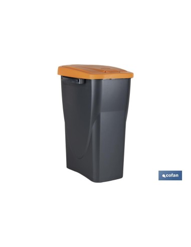 CUBO DE BASURA PARA RECICLAR 15 LITROS COLOR NARANJA 20 X 31 X 42 CM