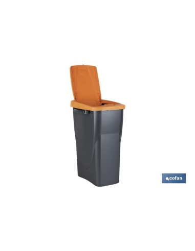CUBO DE BASURA PARA RECICLAR 15 LITROS COLOR NARANJA 20 X 31 X 42 CM