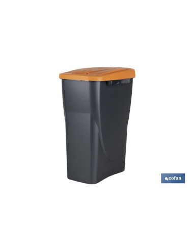 CUBO DE BASURA PARA RECICLAR 15 LITROS COLOR NARANJA 20 X 31 X 42 CM
