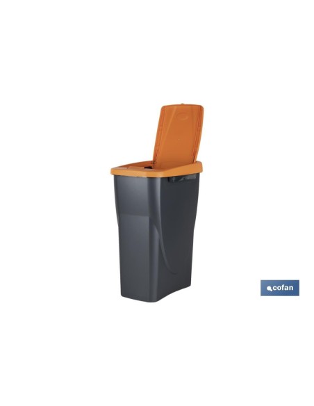 CUBO DE BASURA PARA RECICLAR 15 LITROS COLOR NARANJA 20 X 31 X 42 CM