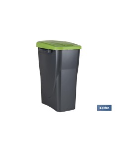 CUBO DE BASURA PARA RECICLAR 15 LITROS COLOR VERDE 20 X 31 X 42 CM