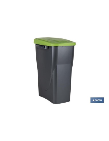 CUBO DE BASURA PARA RECICLAR 15 LITROS COLOR VERDE 20 X 31 X 42 CM