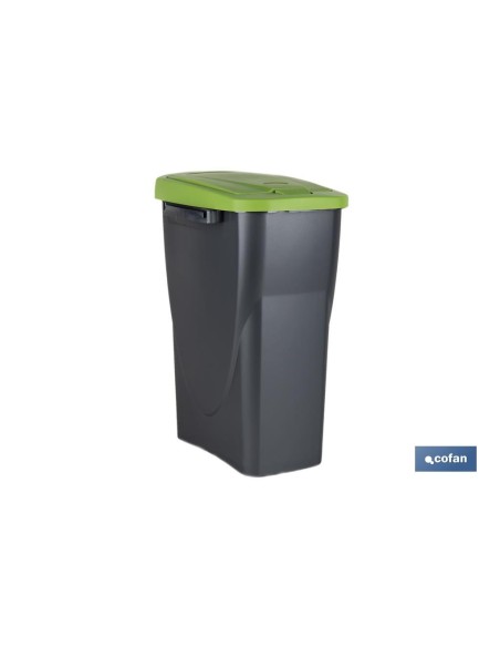 CUBO DE BASURA PARA RECICLAR 15 LITROS COLOR VERDE 20 X 31 X 42 CM