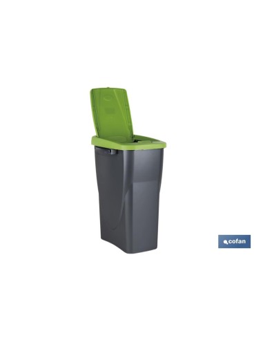 CUBO DE BASURA PARA RECICLAR 15 LITROS COLOR VERDE 20 X 31 X 42 CM