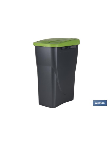 CUBO DE BASURA PARA RECICLAR 15 LITROS COLOR VERDE 20 X 31 X 42 CM