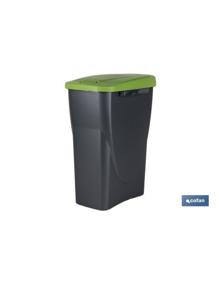 CUBO DE BASURA PARA RECICLAR 15 LITROS COLOR VERDE 20 X 31 X 42 CM