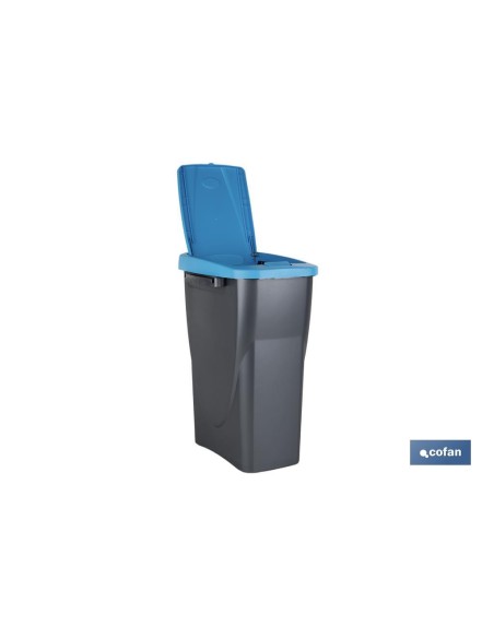 CUBO DE BASURA PARA RECICLAR 15 LITROS COLOR AZUL 20 X 31 X 42 CM