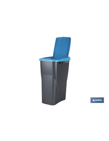CUBO DE BASURA PARA RECICLAR 15 LITROS COLOR AZUL 20 X 31 X 42 CM