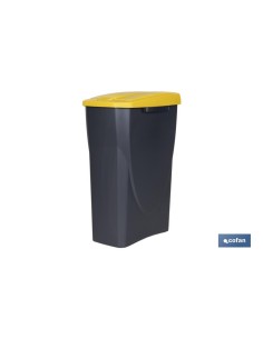 CUBO DE BASURA PARA RECICLAR 25 LITROS COLOR AMARILLO 21.5 X 36 X 51 CM