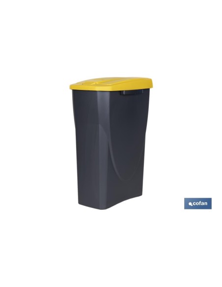 CUBO DE BASURA PARA RECICLAR 25 LITROS COLOR AMARILLO 21.5 X 36 X 51 CM