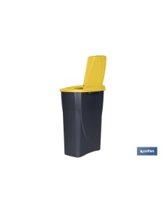 CUBO DE BASURA PARA RECICLAR 25 LITROS COLOR AMARILLO 21.5 X 36 X 51 CM 2