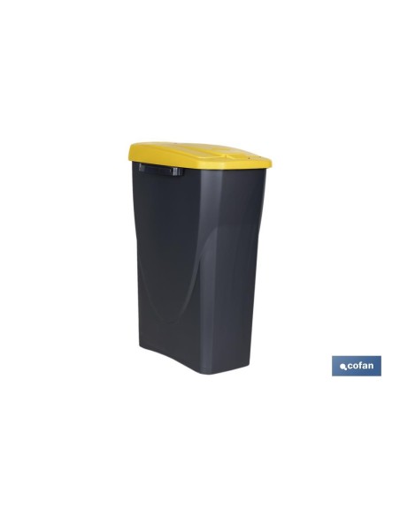 CUBO DE BASURA PARA RECICLAR 25 LITROS COLOR AMARILLO 21.5 X 36 X 51 CM
