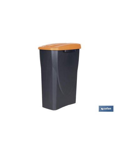 CUBO DE BASURA PARA RECICLAR 25 LITROS COLOR NARANJA 21.5 X 36 X 51 CM