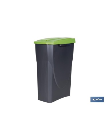 CUBO DE BASURA PARA RECICLAR 25 LITROS COLOR VERDE 21.5 X 36 X 51 CM