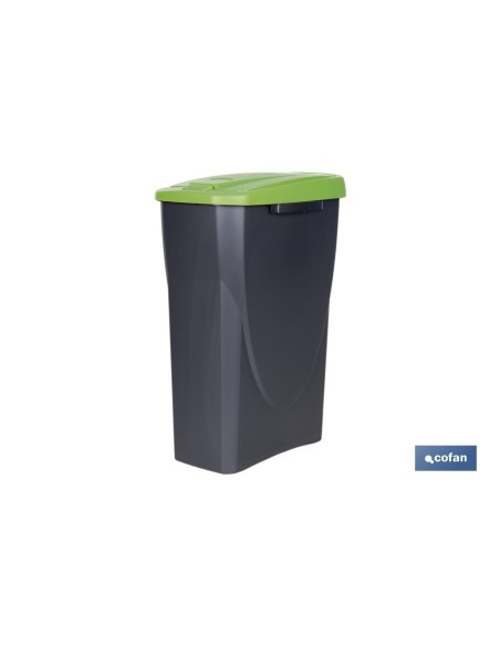 CUBO DE BASURA PARA RECICLAR 25 LITROS COLOR VERDE 21.5 X 36 X 51 CM
