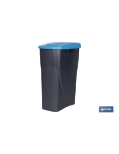 CUBO DE BASURA PARA RECICLAR 25 LITROS COLOR AZUL 21.5 X 36 X 51 CM