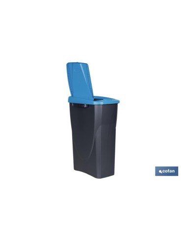 CUBO DE BASURA PARA RECICLAR 25 LITROS COLOR AZUL 21.5 X 36 X 51 CM