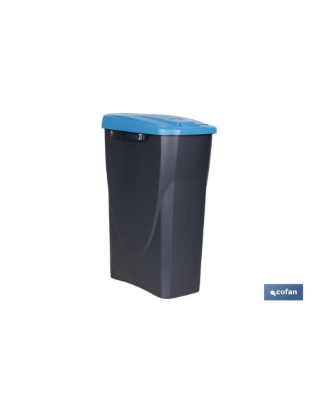 CUBO DE BASURA PARA RECICLAR 25 LITROS COLOR AZUL 21.5 X 36 X 51 CM