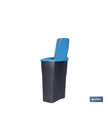 CUBO DE BASURA PARA RECICLAR 25 LITROS COLOR AZUL 21.5 X 36 X 51 CM