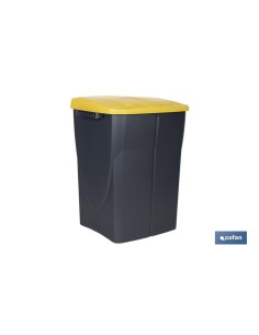 CUBO DE BASURA PARA RECICLAR 45 LITROS COLOR AMARILLO 36.5 X 36 X 51 CM