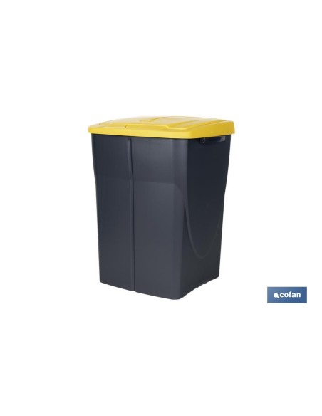 CUBO DE BASURA PARA RECICLAR 45 LITROS COLOR AMARILLO 36.5 X 36 X 51 CM
