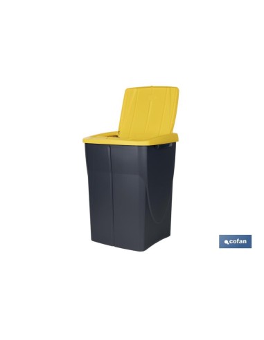 CUBO DE BASURA PARA RECICLAR 45 LITROS COLOR AMARILLO 36.5 X 36 X 51 CM