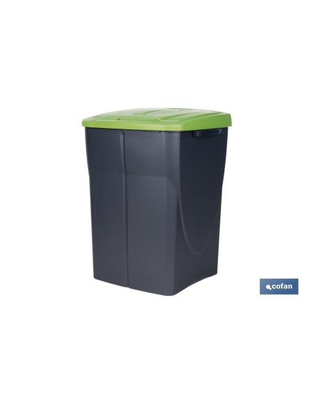 CUBO DE BASURA PARA RECICLAR 45 LITROS COLOR VERDE 36.5 X 36 X 51 CM