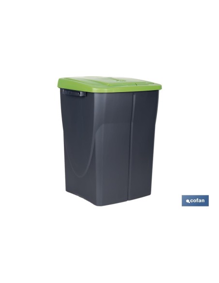 CUBO DE BASURA PARA RECICLAR 45 LITROS COLOR VERDE 36.5 X 36 X 51 CM