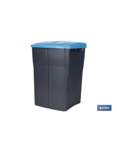 CUBO DE BASURA PARA RECICLAR 45 LITROS COLOR AZUL 36.5 X 36 X 51 CM
