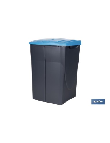 CUBO DE BASURA PARA RECICLAR 45 LITROS COLOR AZUL 36.5 X 36 X 51 CM
