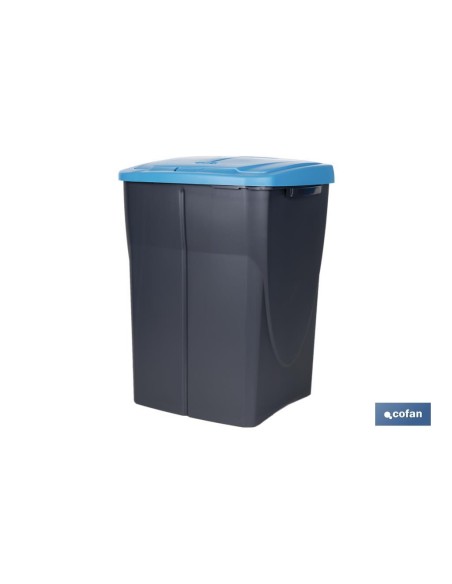 CUBO DE BASURA PARA RECICLAR 45 LITROS COLOR AZUL 36.5 X 36 X 51 CM