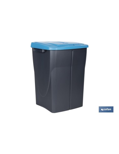 CUBO DE BASURA PARA RECICLAR 45 LITROS COLOR AZUL 36.5 X 36 X 51 CM