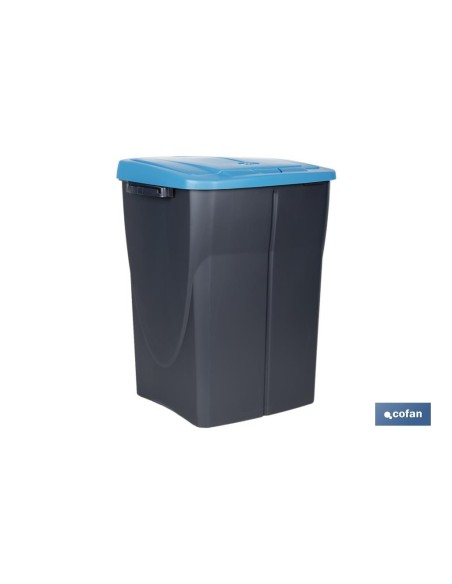 CUBO DE BASURA PARA RECICLAR 45 LITROS COLOR AZUL 36.5 X 36 X 51 CM