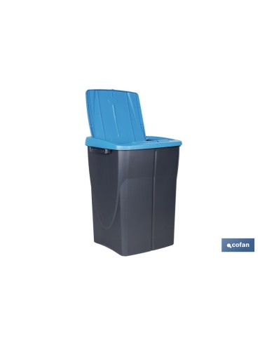 CUBO DE BASURA PARA RECICLAR 45 LITROS COLOR AZUL 36.5 X 36 X 51 CM