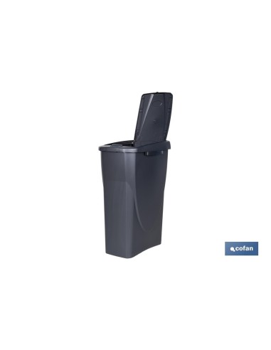 CUBO DE BASURA PARA RECICLAR 25 LITROS COLOR GRIS 21.5 X 36 X 51 CM
