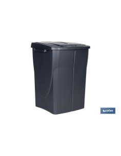 CUBO DE BASURA PARA RECICLAR 45 LITROS COLOR GRIS 36.5 X 36 X 51 CM