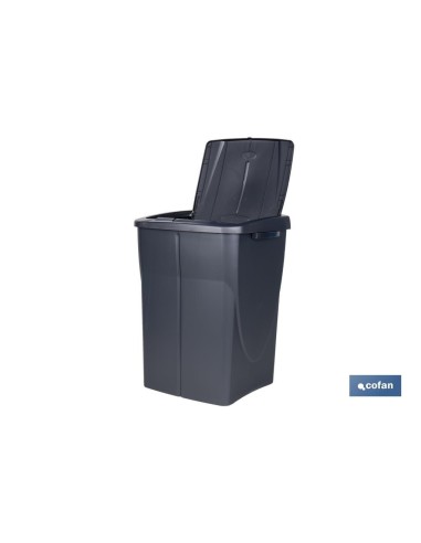 CUBO DE BASURA PARA RECICLAR 45 LITROS COLOR GRIS 36.5 X 36 X 51 CM