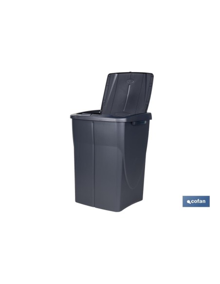 CUBO DE BASURA PARA RECICLAR 45 LITROS COLOR GRIS 36.5 X 36 X 51 CM