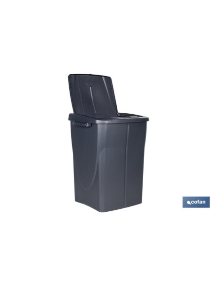 CUBO DE BASURA PARA RECICLAR 45 LITROS COLOR GRIS 36.5 X 36 X 51 CM
