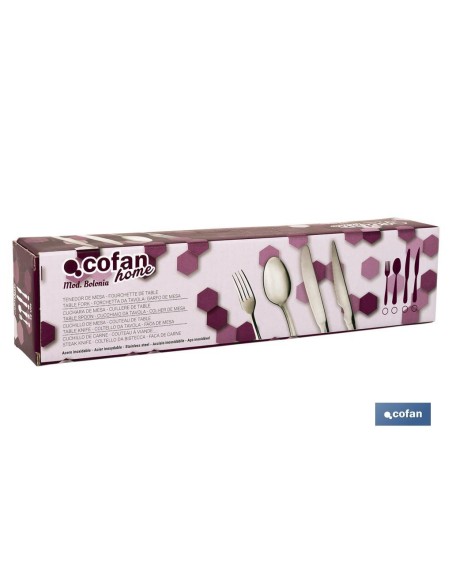 CAJA 12uds TENEDOR DE MESA INOX C-18/0 MODELO BOLONIA 2 mm