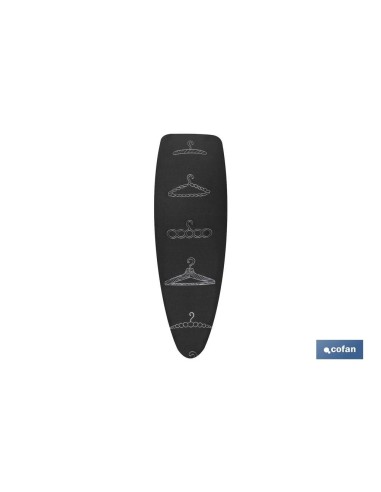 FUNDA ACOLCHADA PARA TABLA DE PLANCHAR 135X53 PERCHAS BLANCAS